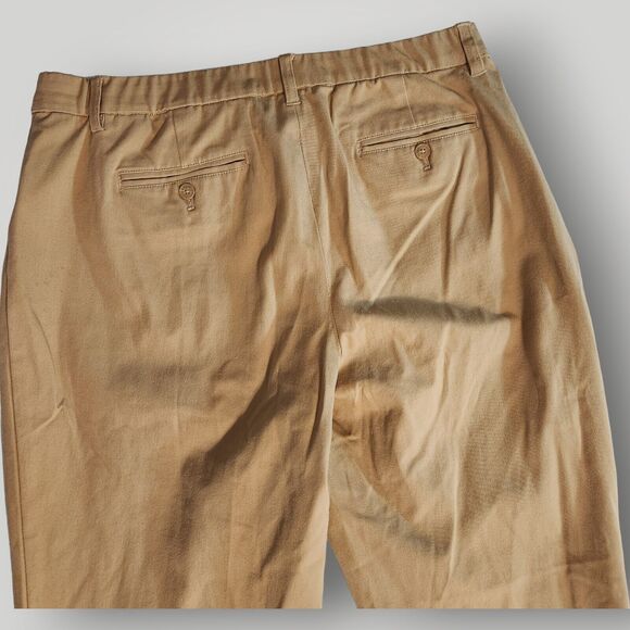 Isaac Mizrahi Live Women's 16 Khaki Tan Straight Leg STRETCH Chino Pants - Picture 6 of 12